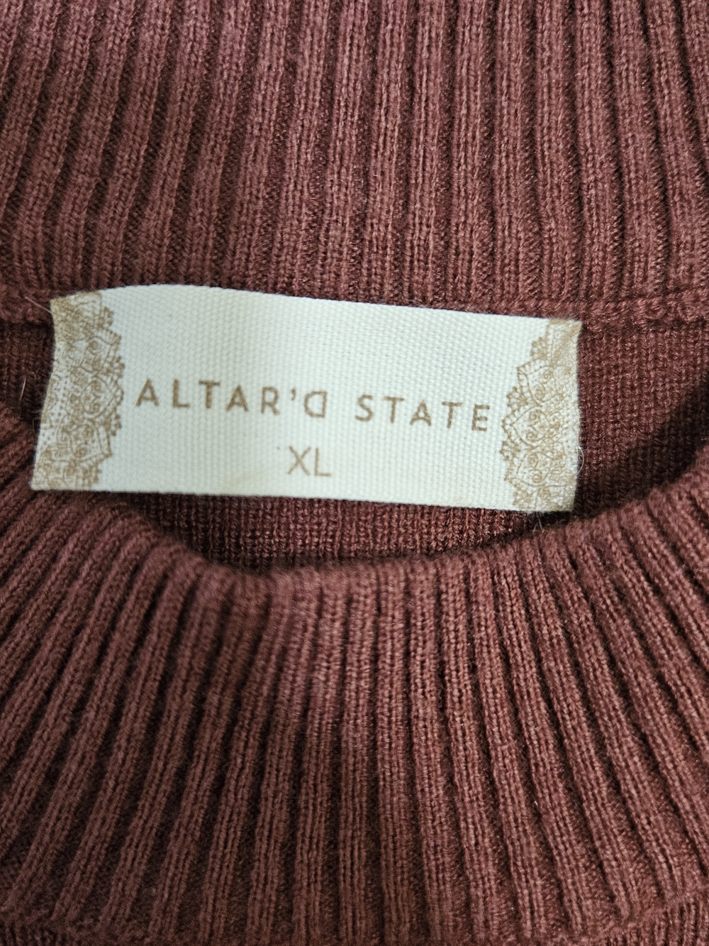 Altar'd State Crewneck Cropped Sweater - Mauve - Picture 2 of 5